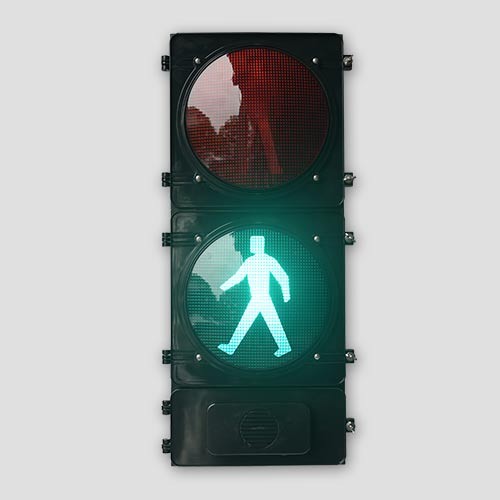300mm High Flux Red Green Pedestrian Traffic Light With Speaker