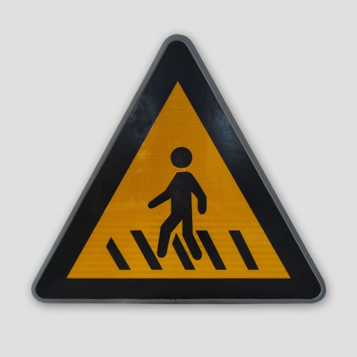 Solar Warning Reflective Dangerous Bend Direction Sign