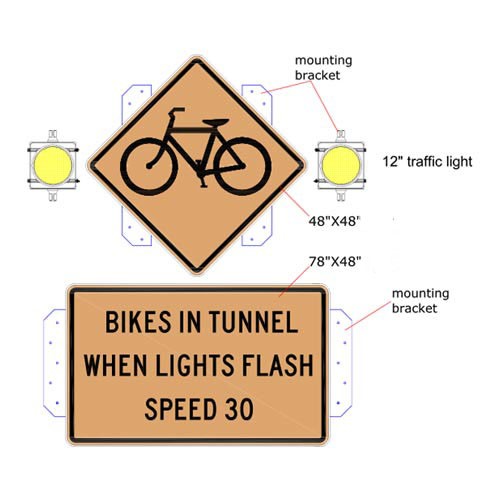 Flashing LED Bicycle Sign