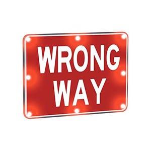 Flashing LED Wrong-Way Sign