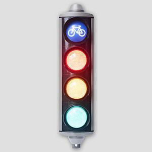 Mini 100mm Aluminum Traffic Signal With Bicycle