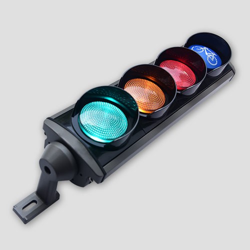 Mini 100mm Aluminum Traffic Signal With Bicycle